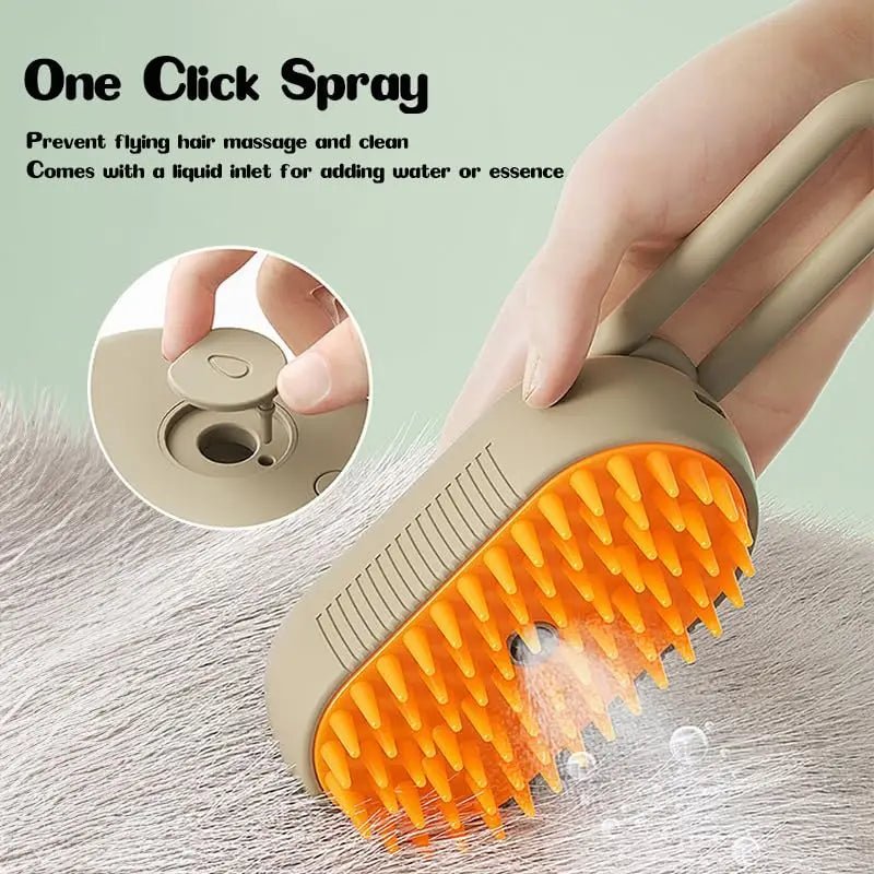 Spray & Groom Brush V2. 3 in 1 Cat Brush with One-Button Ease - YourCatNeeds