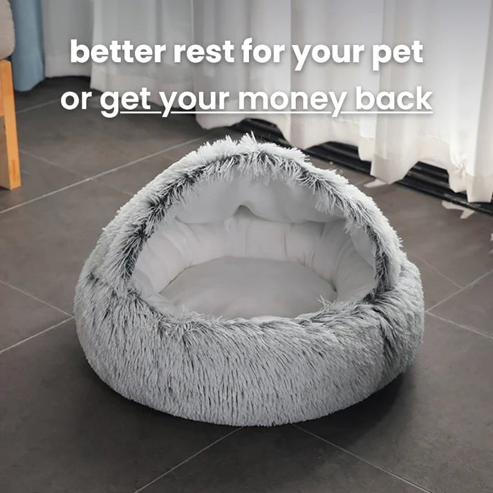 Fluffy CozyCave Cat Bed - YourCatNeeds