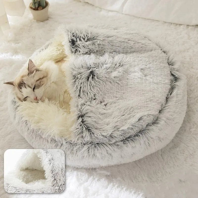 Fluffy CozyCave Cat Bed - YourCatNeeds